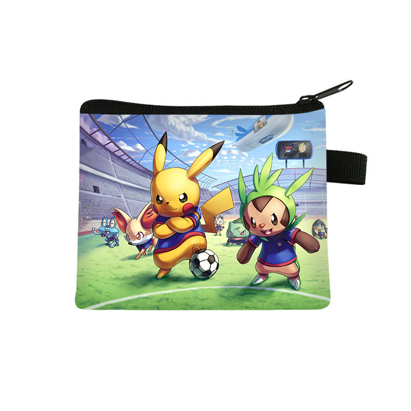 Anime Cartoon Cool Poke Mond Pika Gengar Charmander Wallets Money Card Holder Coin Purse for Boys