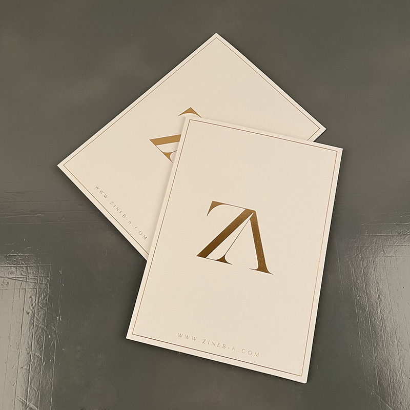 Luxury Customized Gold Foil Stamp Embossed Greeting Card Thank You Card Wedding invitation Card With Logo