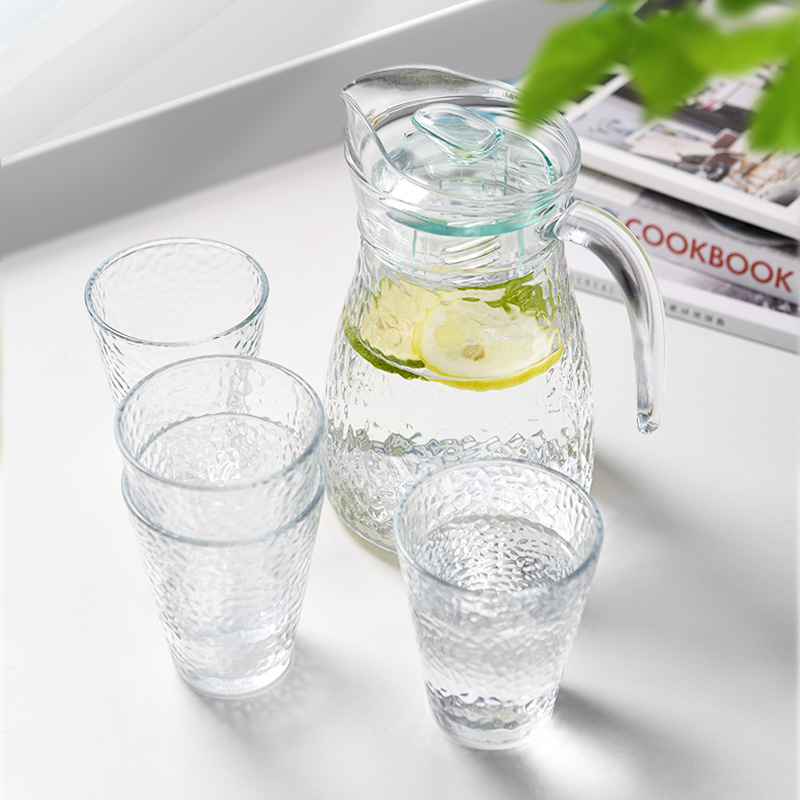 Прозрачные стеклянные Соусники для воды с декоративными волнистыми узорами, элегантные стеклянные бутылки для воды, чашки