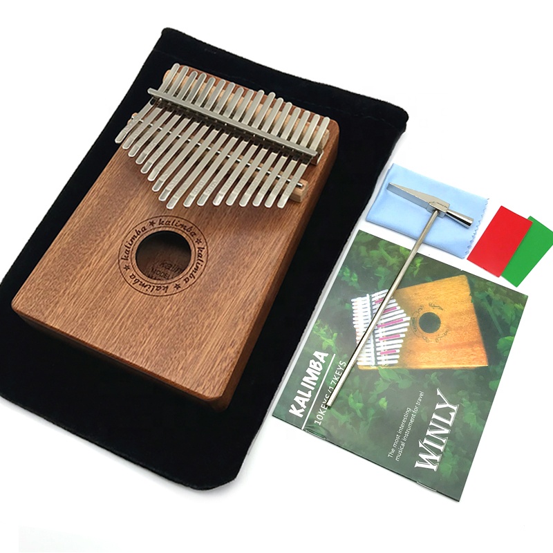 17 клавиш sapele kalimba большой палец пианино Пальчиковое пианино Мини Деревянный акустический музыкальный инструмент