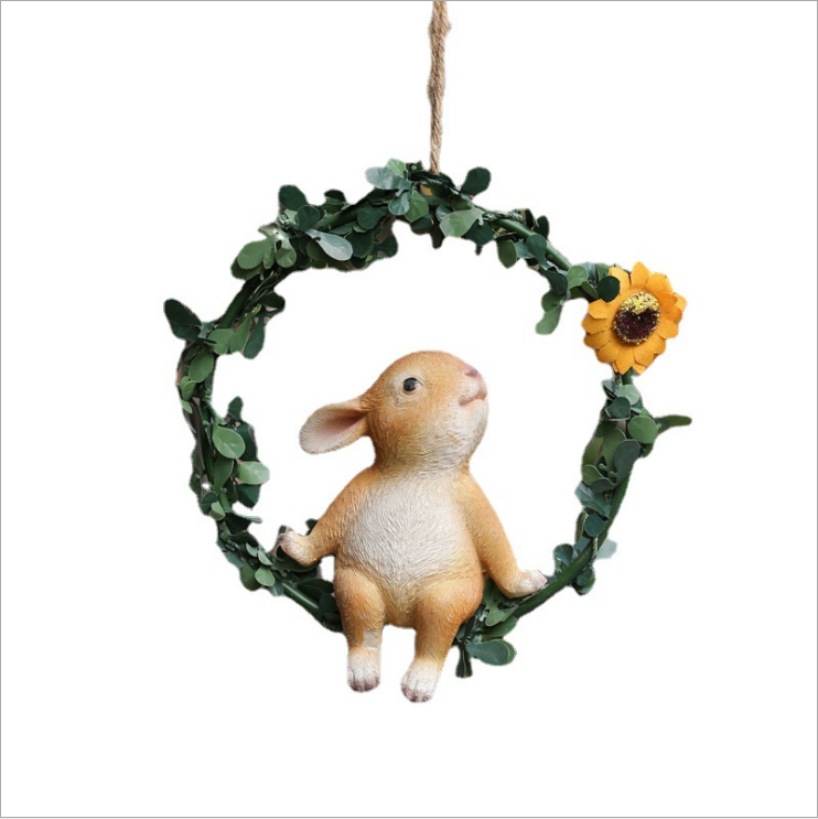 Creative Simple Modern Modern Handmade Resin Rabbit Ornaments Animal Pendant For Yard Garden