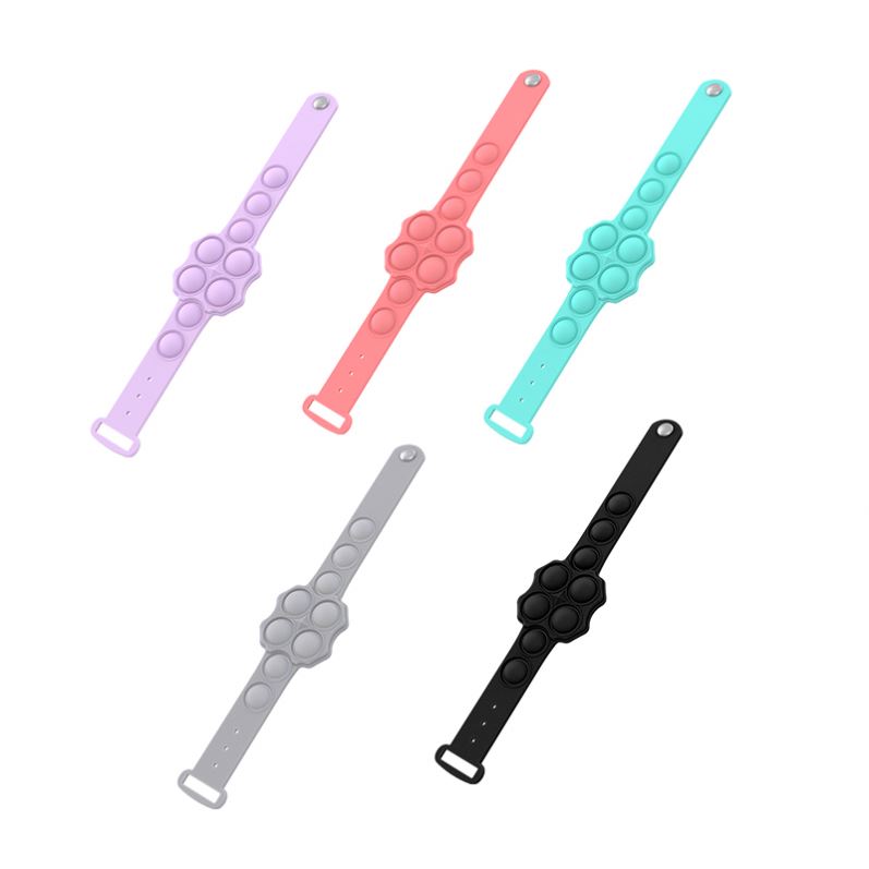 2021 new products anti stress fidget toy Silicon mini fidget bracelet rainbow Tie Dye color Bracelet