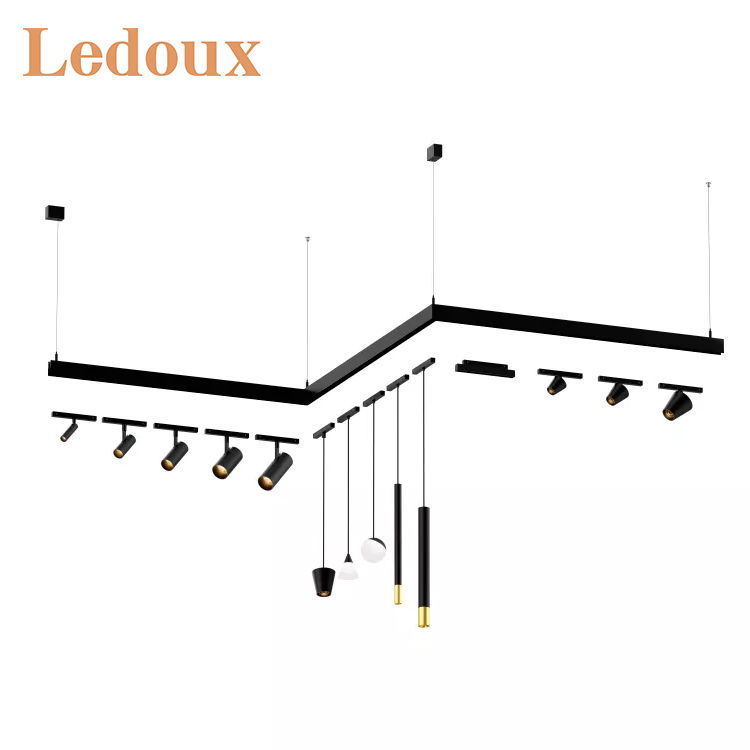 Прожектор магнитной системы Ledoux-Dimmable, внутренний светодиодный Трековый светильник, High End, модульный, 48 В, 3, 8, 10, 15, 20, 30 Вт