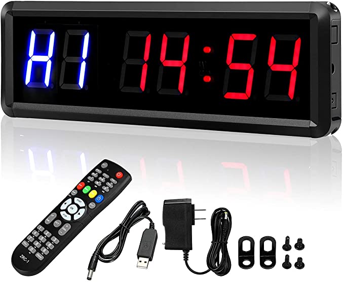 2021 Amazon super hot workout timers gym equipment remote control digital display wall clocks