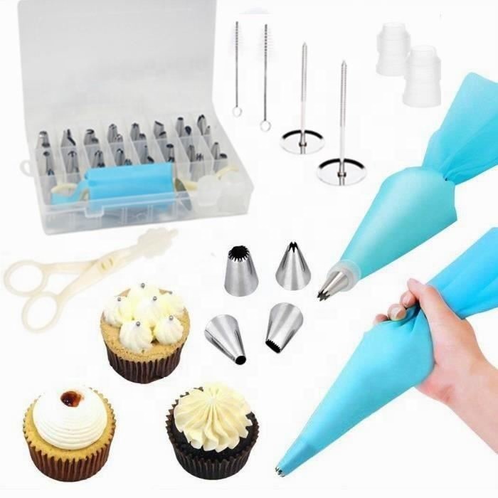 High-quality Reusable Icing Piping Nozzles Set Pastry Bag Cake Decorating Tools Scraper Flower Cream Tips Converter Baking Cup