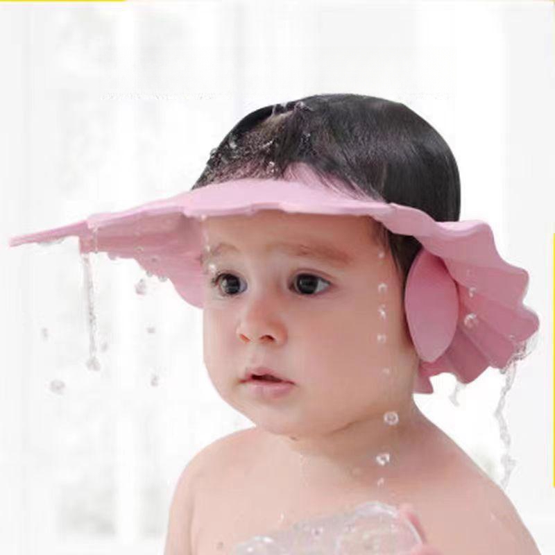 Adjustable Bathing tub Head Hair EVA Shield Baby Bath Shampoo Cap wash Shower Visor hat Bathing Cap for Kids