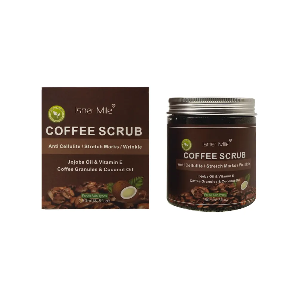 [MISSY] OEM/ODM Private Label 100% Natural Anti Cellulite Coffee Body Scrub with Coconut Oil