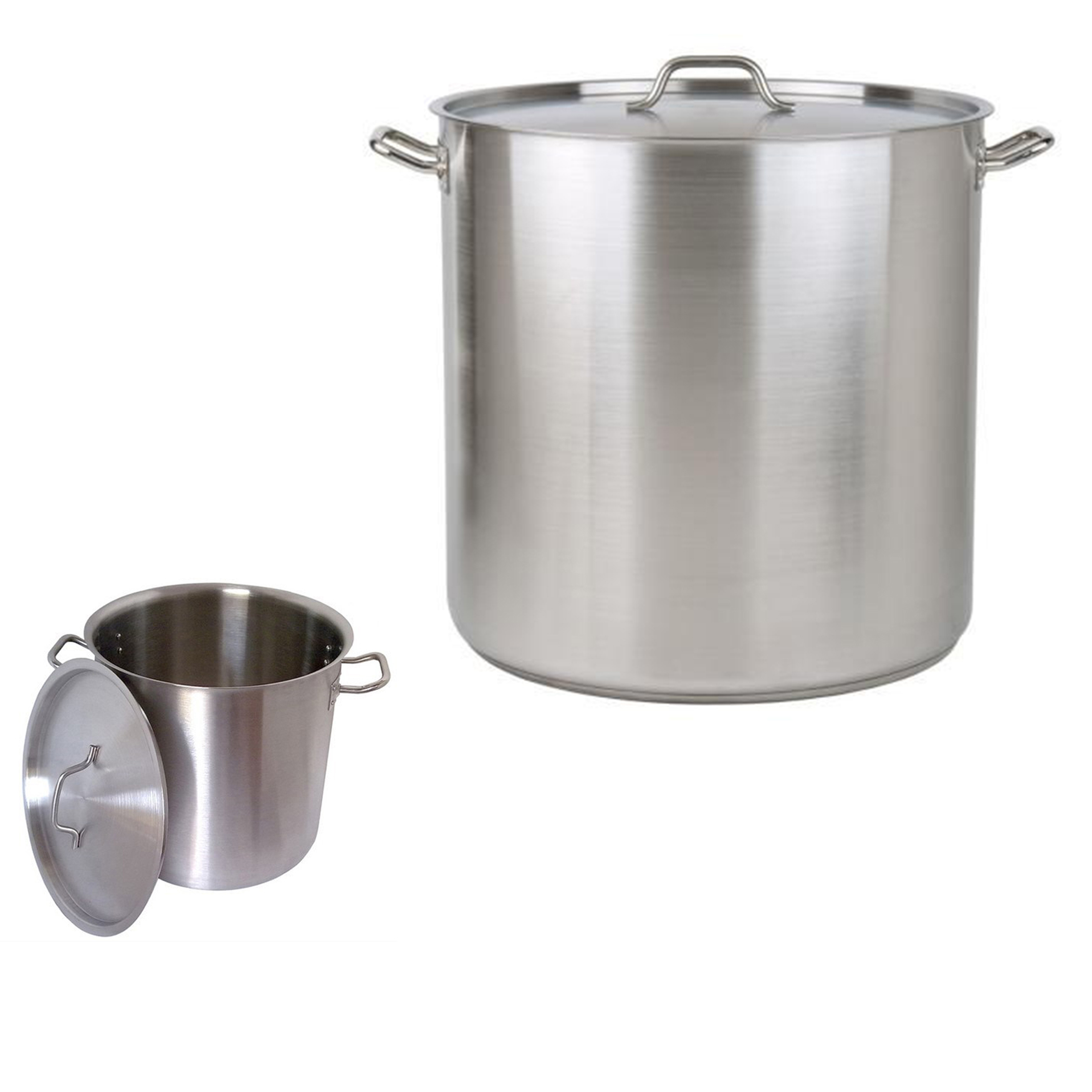 Dontalen 50L 0,8 мм, алюминиевые полированные глубокие кастрюли для приготовления супа и стоковые кастрюли