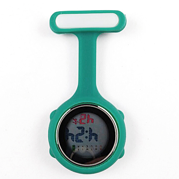 Reloj Enfermera алюминиевого сплава женские круглые часы Красочные молочной железы зажим для передней линзы часы в силиконовом корпусе