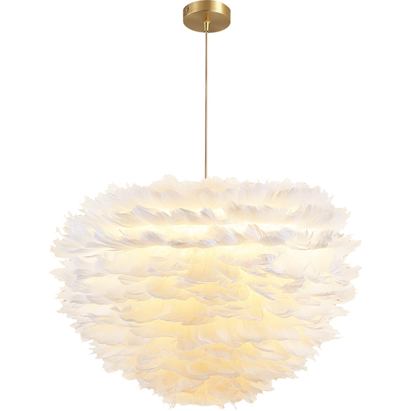 D50CM Nordic simple personality bedroom living room creative feather chandelier
