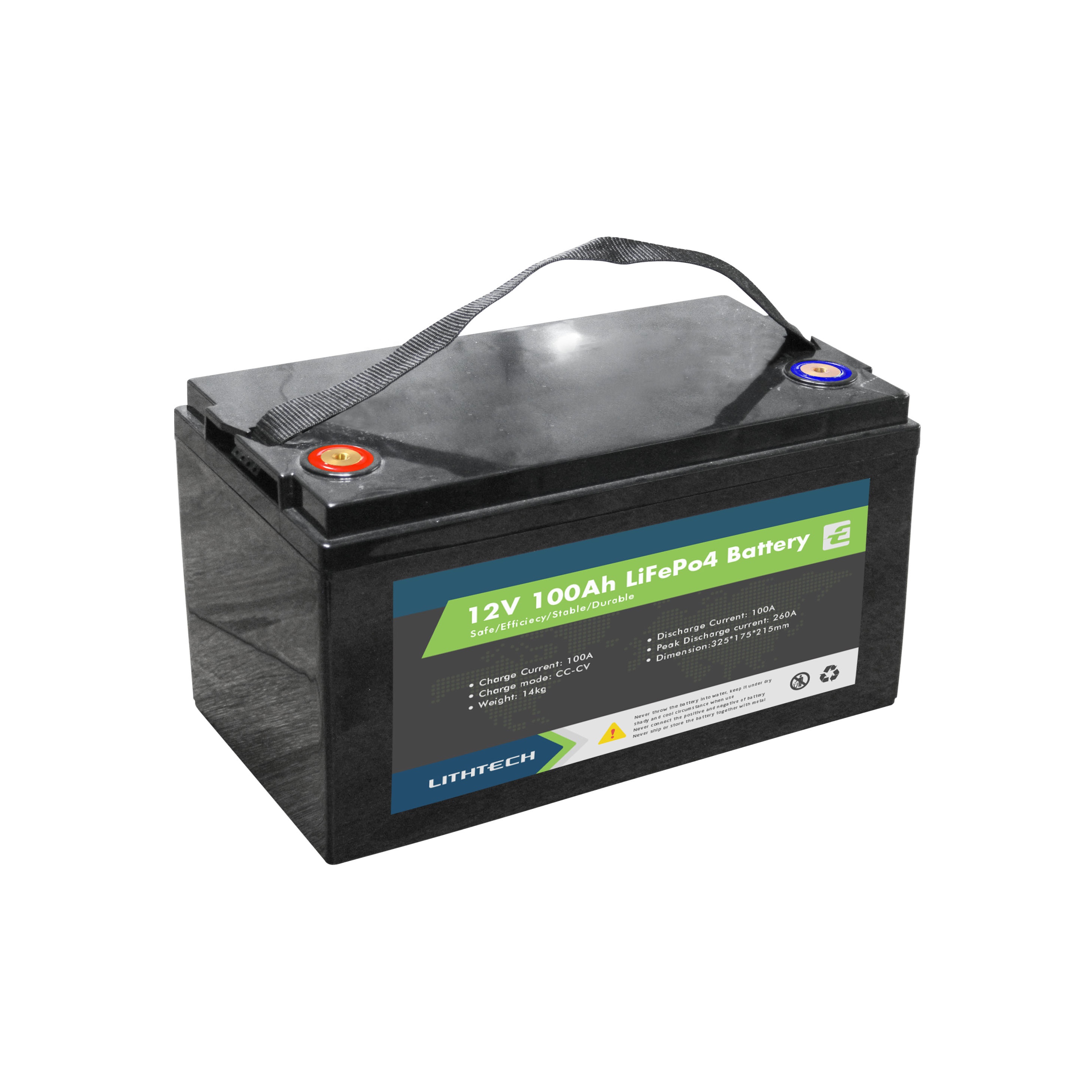 3000 циклов RV Yachat солнечной энергии 120Ah LiFePo4 литиевая батарея 12V 100Ah