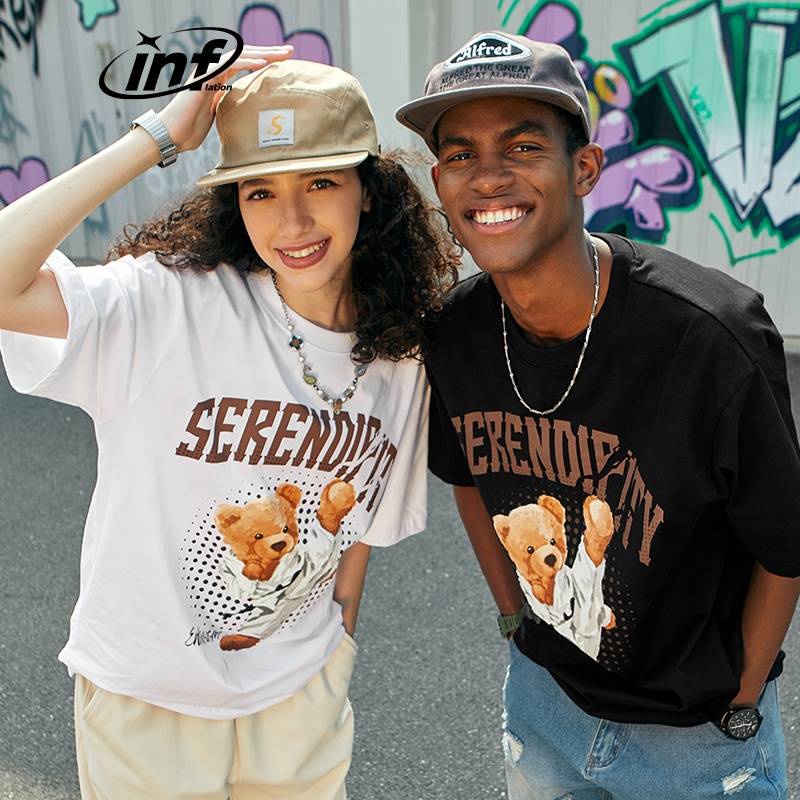 INFLATION 100 Cotton Couple Men High Quality Streetwear Mens Wholesale Custom OEM Oversize T-shirt