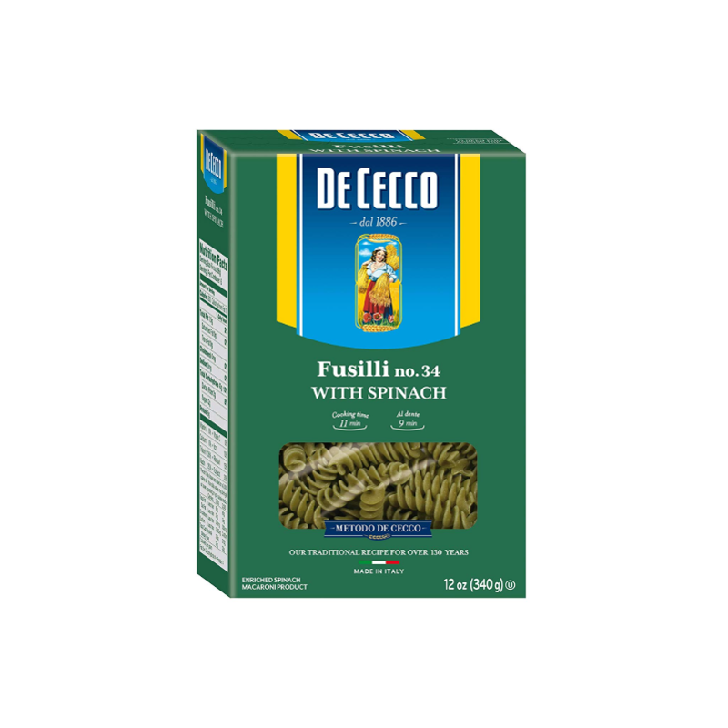 Специальная форма сушеные де Cecco паста Fusilli со шпинатом № 34