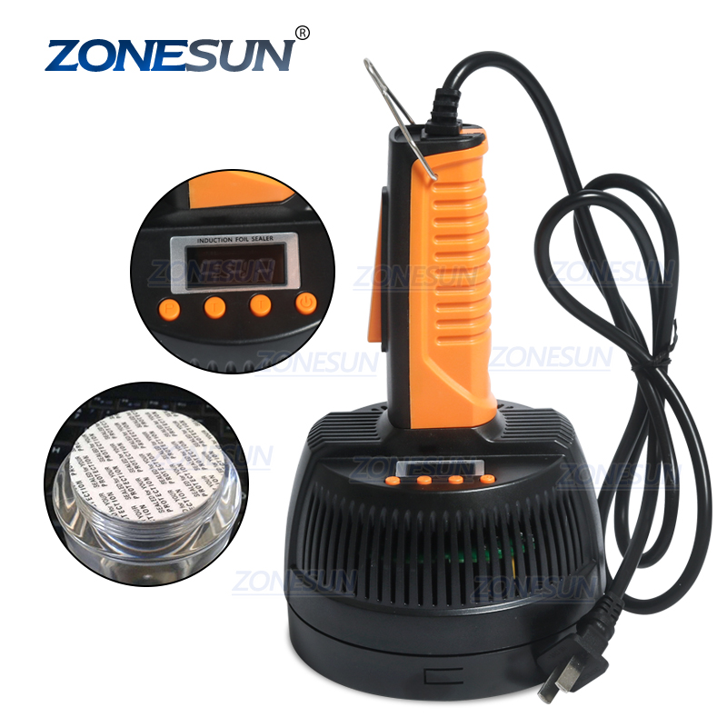 ZONESUN ручной электромагнитный индукционный герметик, машина для запечатывания бутылок, медицинская машина для запечатывания алюминиевой фольги и пластика