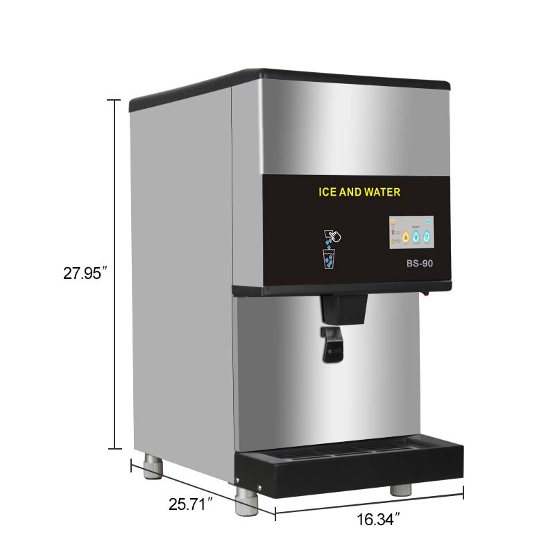 Лед Емкость контейнера для воды 90 кг/24 ч countertop Ice/диспенсер для воды профессиональная машина по изготовлению бетонных блоков для холодных напитков диспенсер для воды