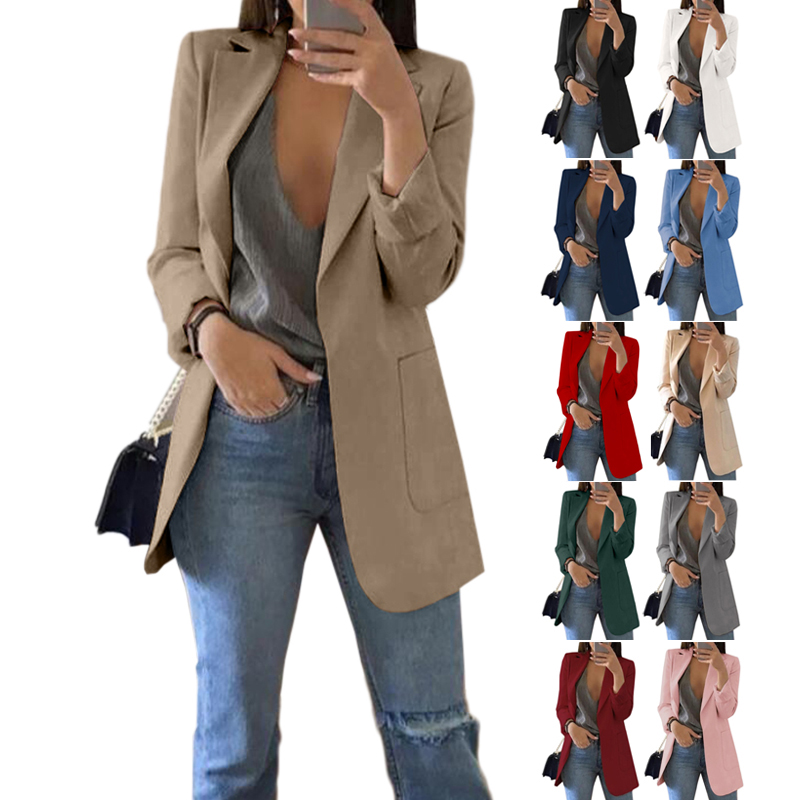2021 New Trendy Fall Clothes S-5Xl Plus Size Cardigan Ladies Women Blazer De Mujer Chaqueta Woman Blazer Jacket