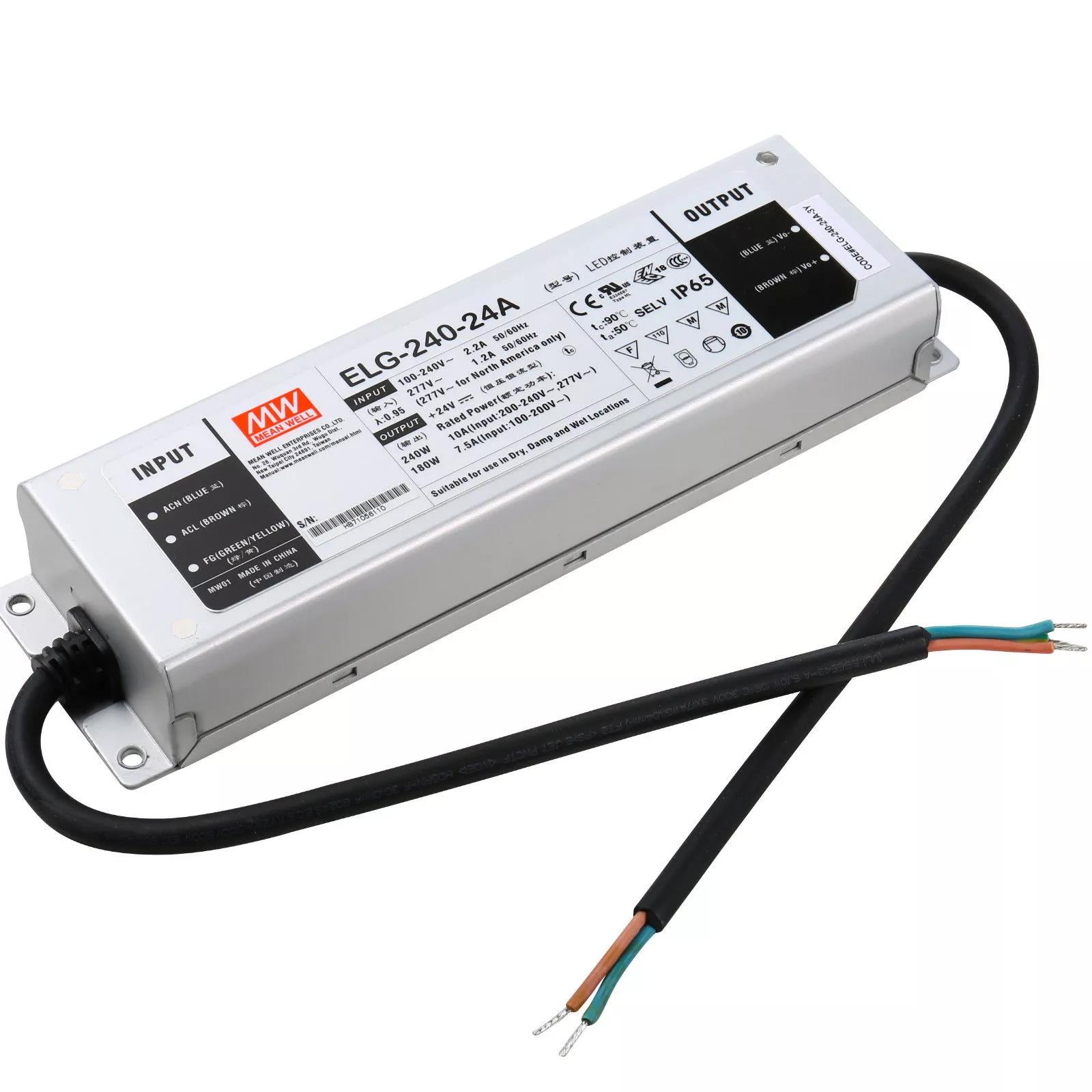 Светодиодные промышленные светильники Meanwell для ELG-240 24V 36V 48V 5A 240 Вт светодиодный трансформатор 0-10В димминг СИД растет свет драйвер
