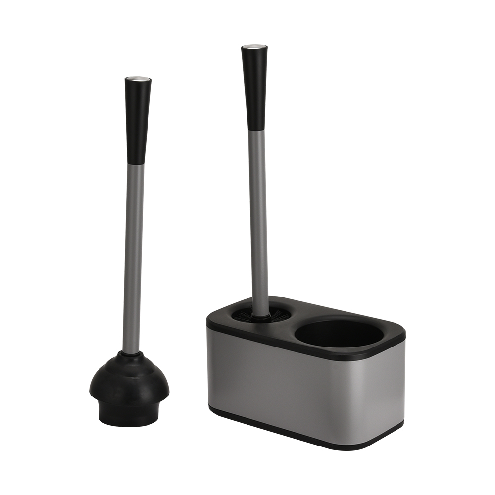 Stainless steel toilet Brush and rubber Plunger Combo set toilet combo cleaner