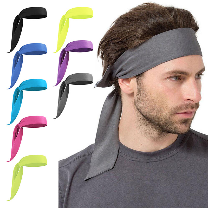 14 одноцветное цвет мягкий хлопок тренажерный зал Футбол Баскетбол Sweatband пират оголовье бег спортивные Sweatband для мужчин женщин