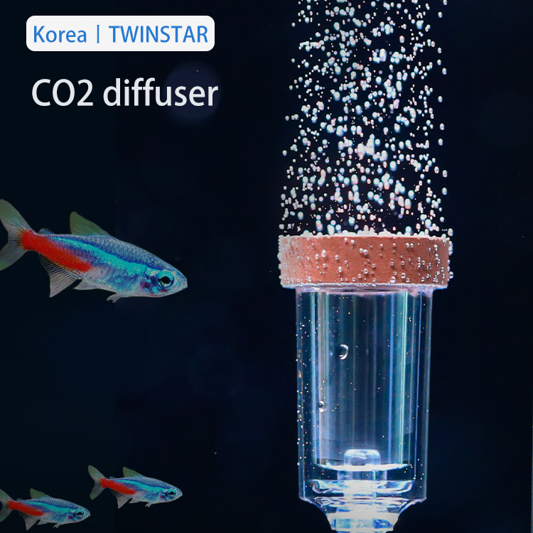 Акриловый Диффузор CO2, распылитель, счетчик пузырей для аквариумных растений, двойной Звездный Диффузор CO2