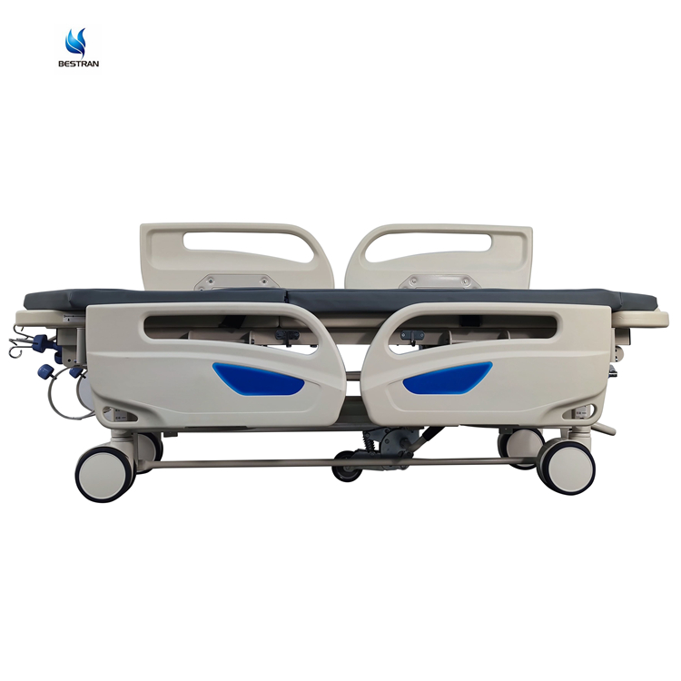 BT-TR062 ABS siderails PU cover mattress height adjustable hospital patients trolley manual transfer medical stretcher bed