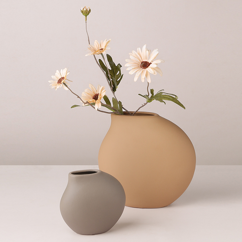 LIVETAI Nordic Pottery Vase Living Room Bedroom Entrance Dining Table Decoration Ornaments Morandi Ceramic Flower Arrangement