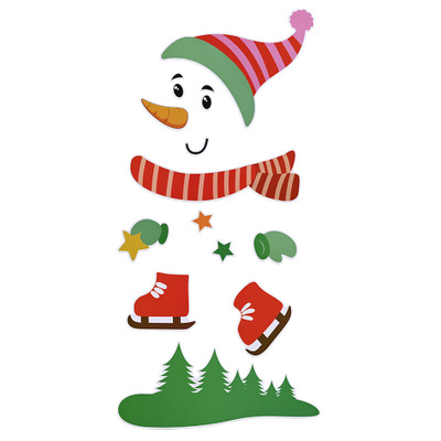 Amazon Hot Sale Christmas PVC Creative 3D Snowman Shape Magnetic refrigerator stickers fridge magnet