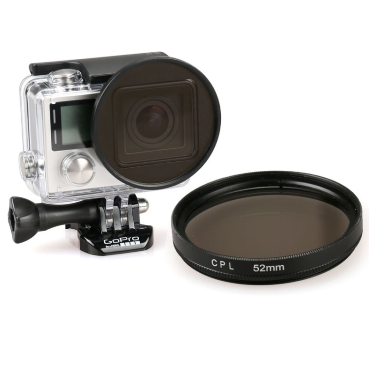 Прямая поставка 52 мм Круглый фильтр объектива CPL для GoPro HERO 4 / 3 +, спортивных камер Xiaoyi и других спортивных камер