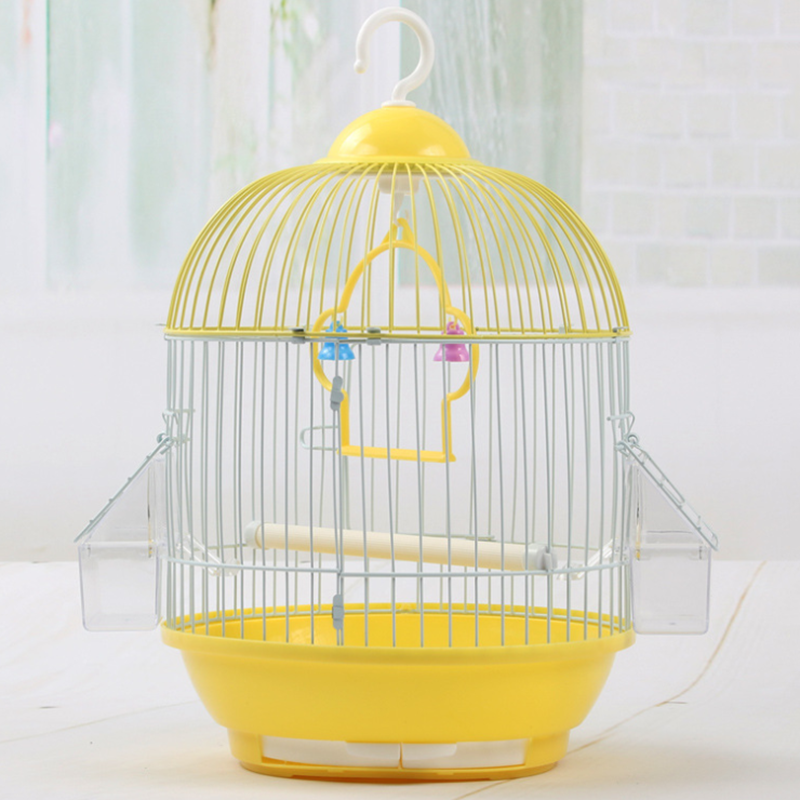 Round Bird Cage With Feeder Full Set Plastic Bird House Cage Bird Carrier For Small pet All-Round Ventilation Can Be Detached