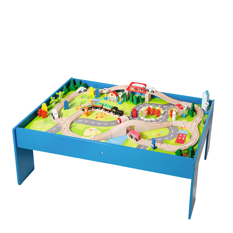 2021 Children wooden train track play table as an accessory of train track wooden toy kids like wooden toy