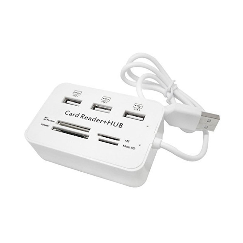 Портативный концентратор все в одном с 3 портами Usb 2,0 и Usb кардридером концентратор 2,0 480 Мбит/с комбинированный для Ms M2 Sd Mmc Tf для ПК, ноутбука, кардридера