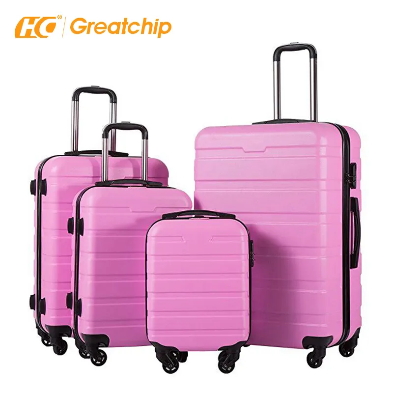 Custom 360 degrees wheels Hardshell suitcase luggage trolley bags high quality abs travel bags luggage set