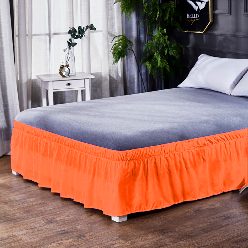Pleated Bedding Skirt Without Surface Elastic Band Bed Queen King Size Ruffled Bed Skirts