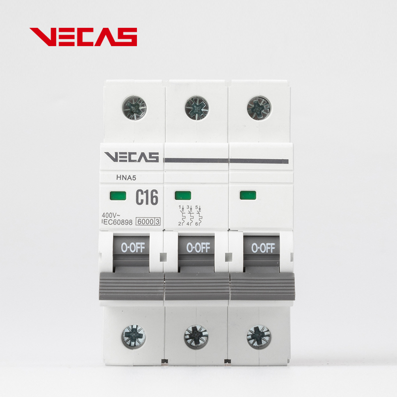 Миниатюрный автоматический выключатель VECAS HNA5 3P Series MCB IEC60898 1 2 3 4 1P 2P 3P 4P 2 года MINI 230/400 В AC CN;ZHE CB CE SEMKO IEC