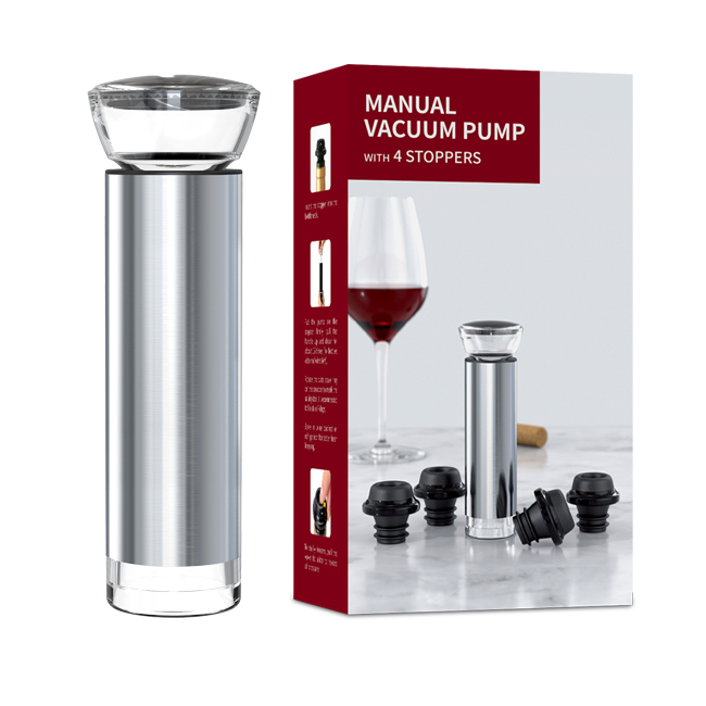 2022 New Arrival Wine Dispenser Vacuum Vacu Vin Saver Pump Wine Aerator Bottle Stopper With 4 Stoppers