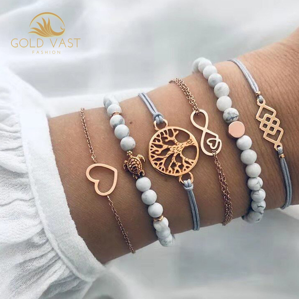 trendy stainless steel gold plated bracelets & bangles bracelets sets alloy charm bracelet in zinc alloy jewelry bijou bijoux or