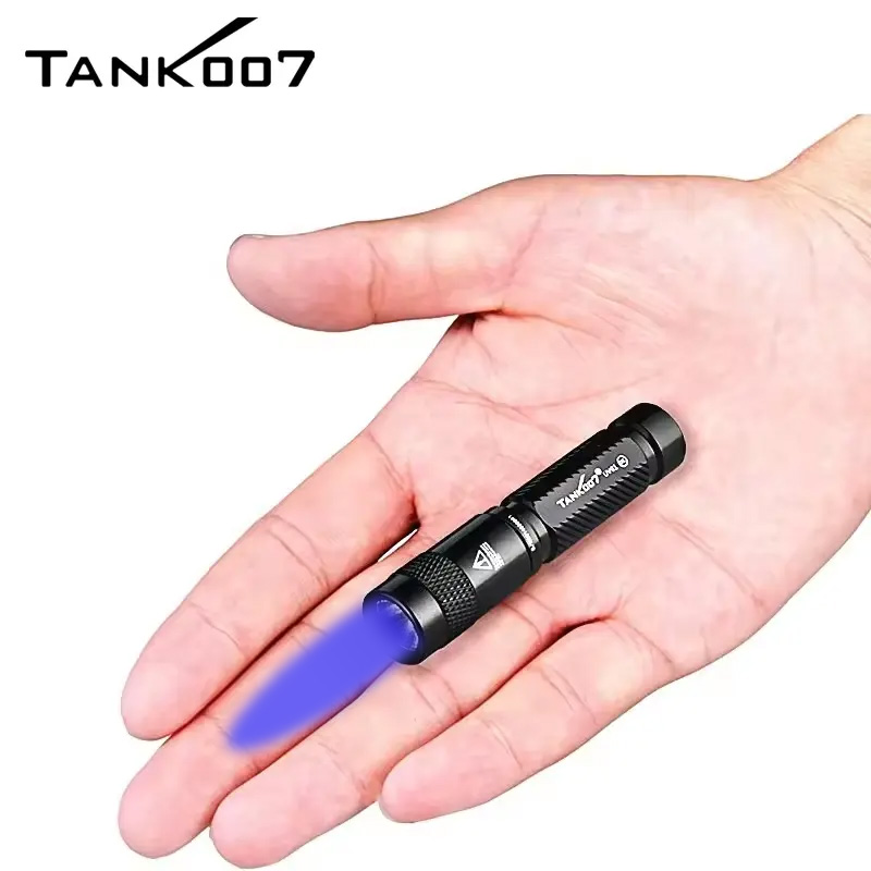 Tank007 Custom Logo 365nm Torch Waterproof Aluminum EDC Flashlight Keychain Pocket uv Linterna 365nm uv Mini Led Flashlight