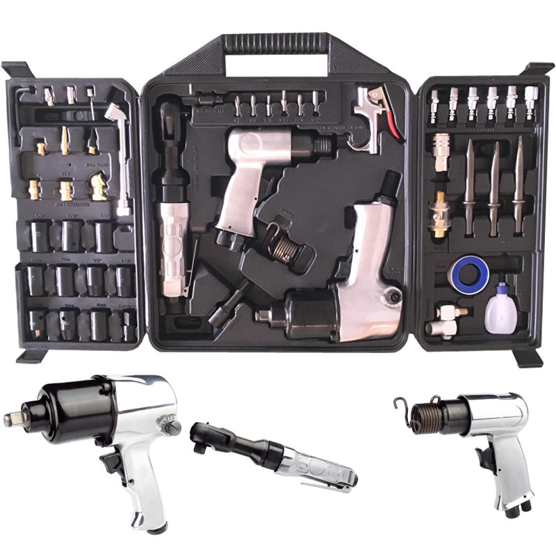 50 piece air tool kit two hammer Impact Ratchet Chisel Blow Gun And Other air accessories