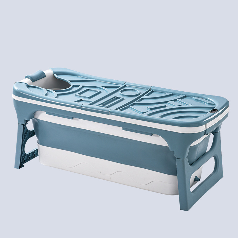 A3697 Temperature Sensing Folding Tub Adult Plastic Soak Sauna Bucket Barrel Spa Foldable Steaming Bathtub