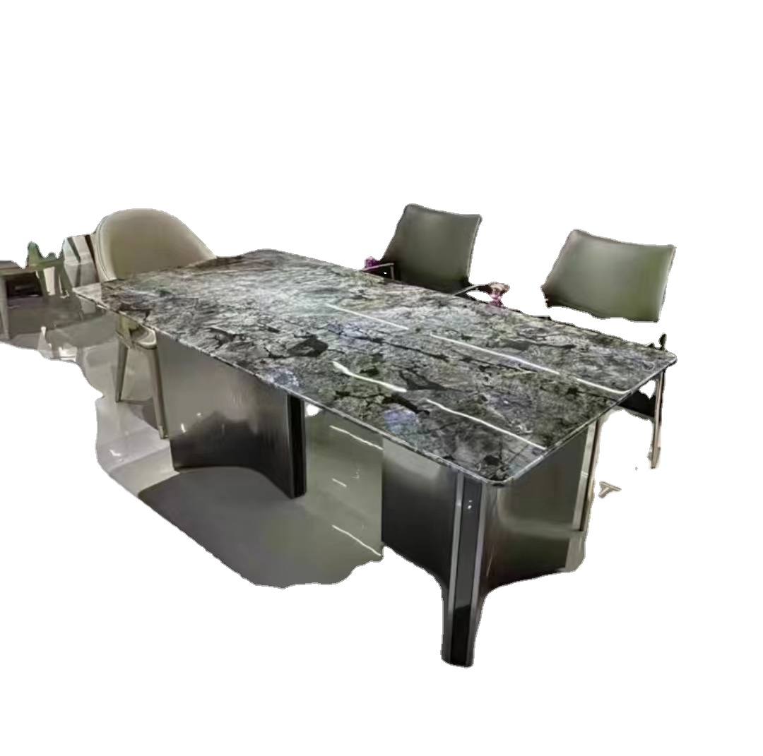 Modern Hotel Furniture Dining Table Marble Square Dining Table Metal Legs Dining Table