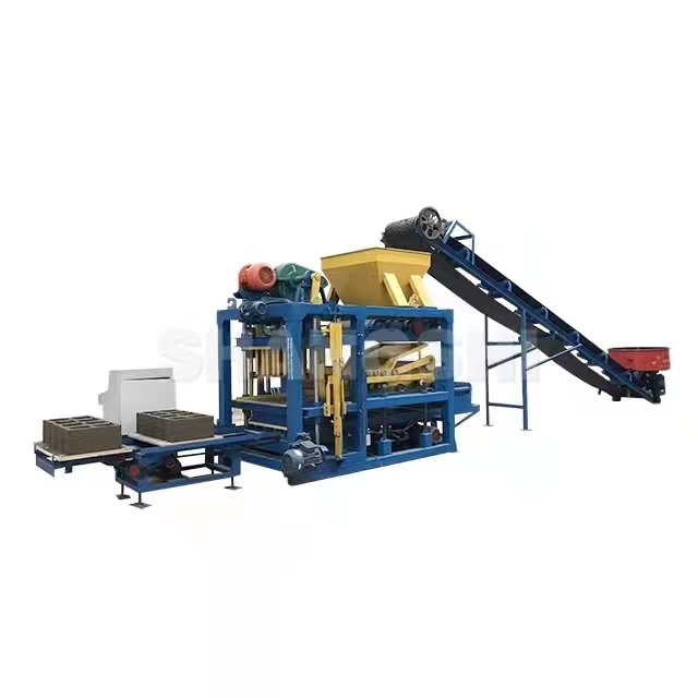 QT4-20 House building concrete block mould curbing makers machine equipment