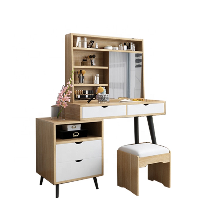 Sturdy Steel Frame Wooden handle Drawers Dresser with Shelves, Closet Organizers and Storage mini dresser