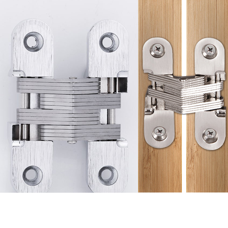 GUIDE Practical Zinc Alloy Hidden Cabinet Door Hinges Built-in Concealed Cross Heavy-loading Folding Door Hinge