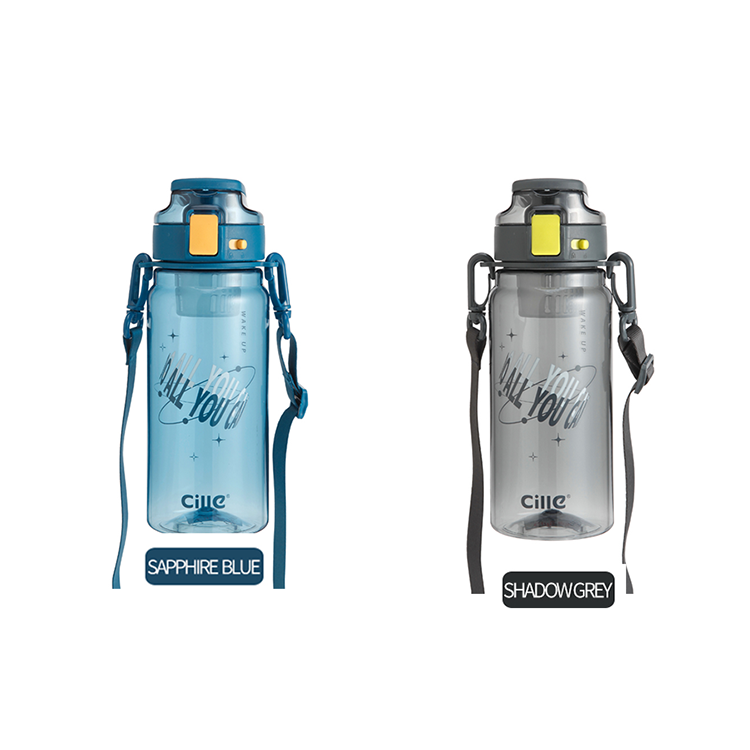 Cille 720 мл Пользовательский логотип фрукты infuser Пешие прогулки Кемпинг питьевой ремни прозрачные бутылки для воды с замком