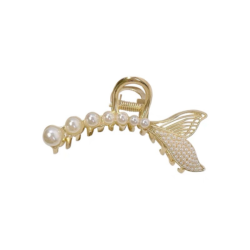 Cross Pearl Hair Clips Women's Back Head Butterfly Catch Clip Large Shark Clip Hair