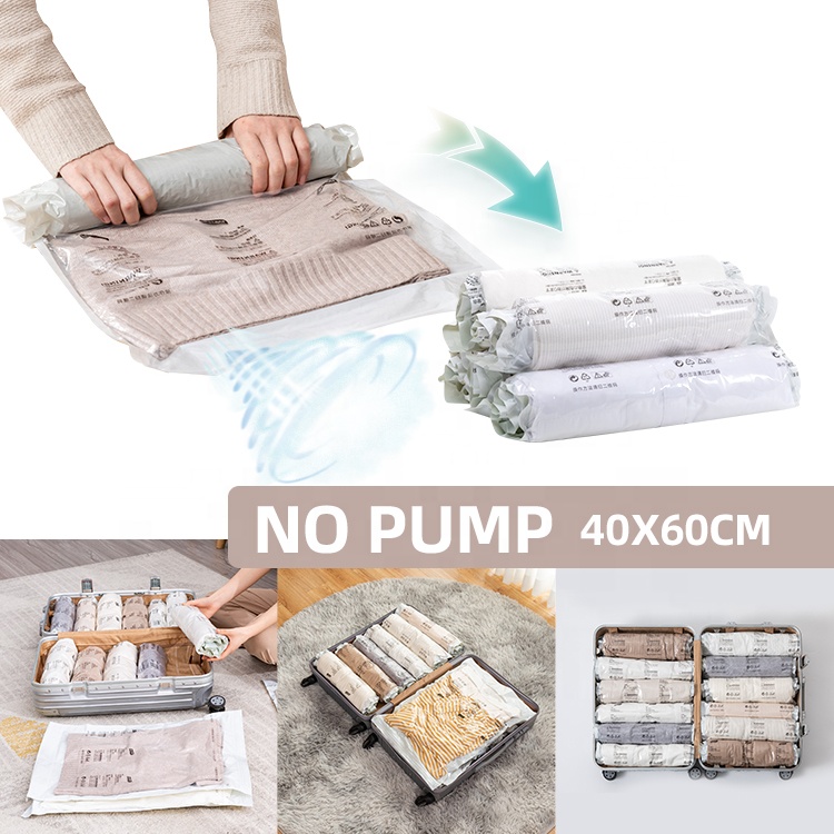 TAILI-Space Saver Roll вверх Vacuum Storage Bag, Folding Travel Bags для Clothes