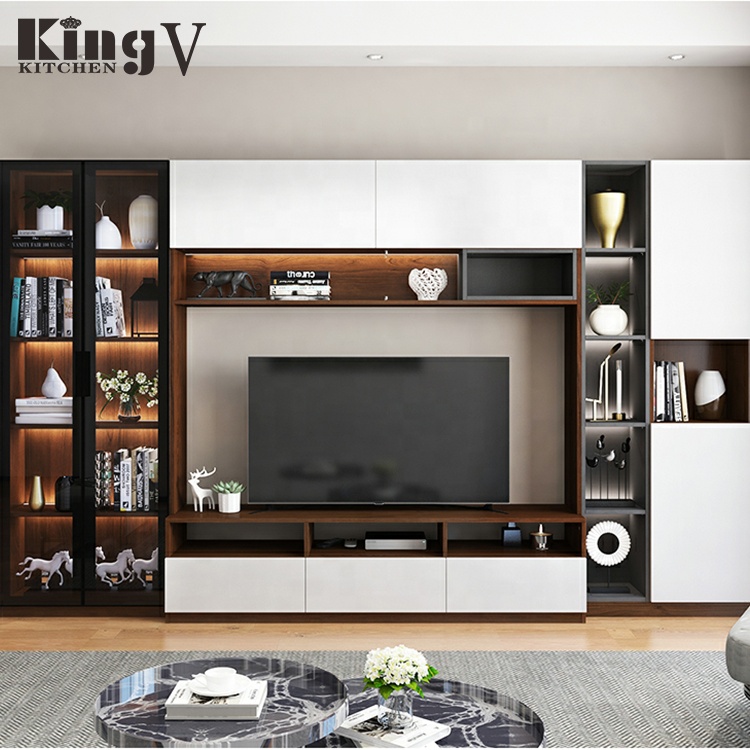 Современный простой набор мебели для гостиной KINGV, деревянные шкафы для телевизора, дизайнерская мебель