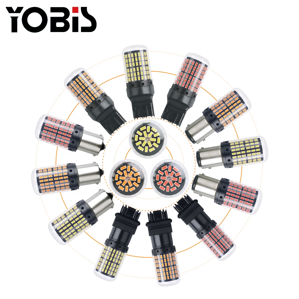 Светодиодные лампы T20 7440/7443 3157 W21W 3014 144smd LED CanBus без ошибок, светодиодная лампа для сигнала поворота