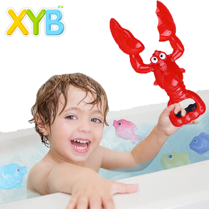 Игрушки для ванны, игрушка для ванны с омаром, Акула, захватчик, Забавная детская игрушка для ванны для малышей, для мальчиков и девочек, Лобстер, захватчик с 4 рыбами