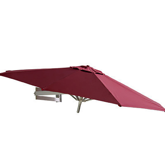 8 FT Wall Mounted Patio Umbrella Outdoor Wall Umbrella with Adjustable Pole Tilting Sunshade Umbrella with Wind Vent